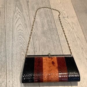 Vintage Snakeskin Clutch